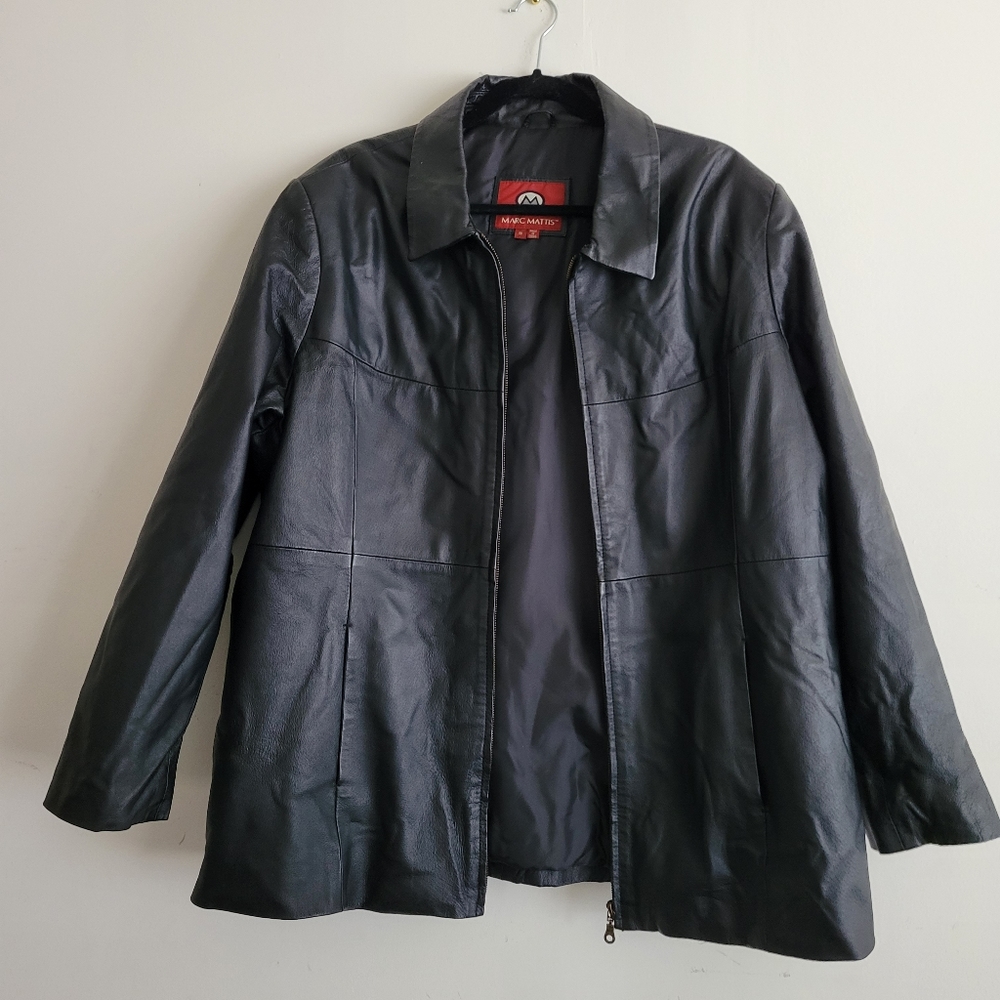 Classic Women's Black Leather Zip Jacket